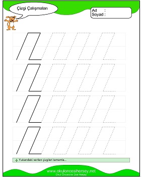okul öncesi çizgi çalışma sayfaları